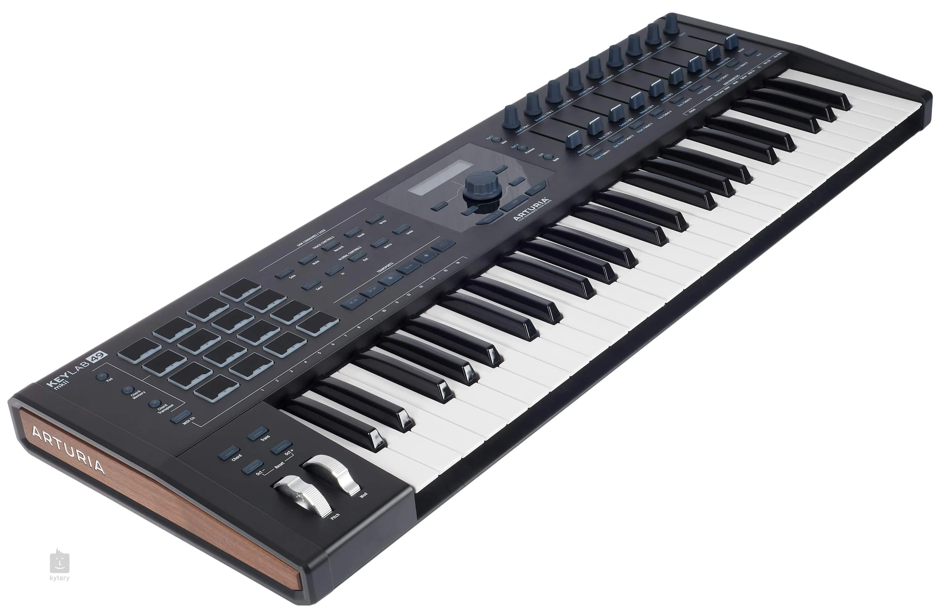 Arturia KeyLab 49 MkII 49 Keys USB Keyboard MIDI Controller with Aftertouch, 16 Performance Pads, 9 Faders, 9 Rotary Encoders, 4 CV Outputs, and 5 Expression Control Inputs (Black)