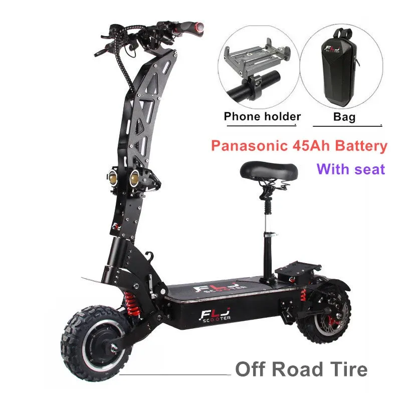 FLJ 7000W E Scooter with Dual engines 72V Electric scooter Road tire led pedal best Top Speed electrico skate board kickscooter