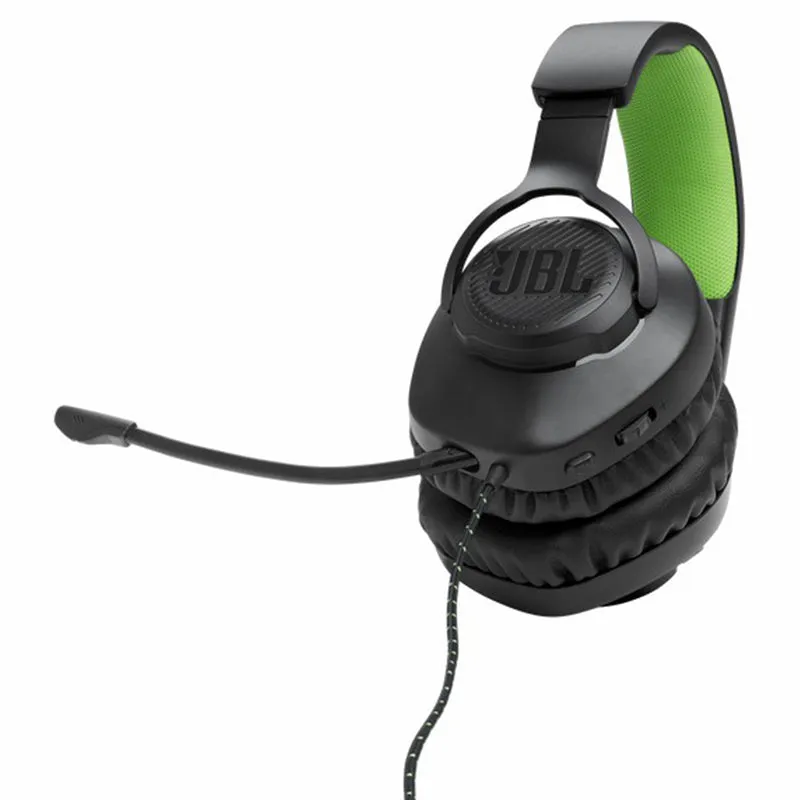 JBL Quantum 100X 40mm Driver Over-Ear Wired Gaming Headset - Black & Green | JBLQ100XBLKGRN
