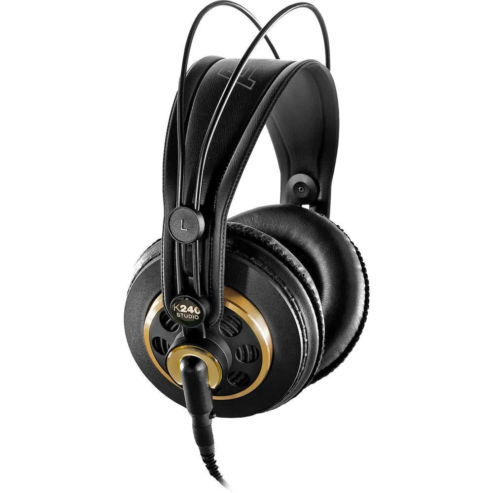Roland  VR-6HD W/XLR to XLR Microphone Cable (1 Feet, 10 Pack)  AKG K-240 Pro Headphones & 10-Pack Straps